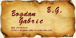 Bogdan Gabrić vizit kartica